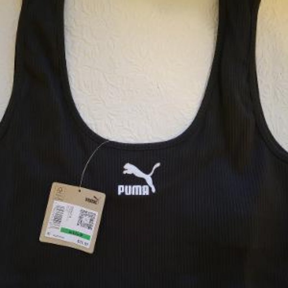 Puma Classic Ribbed Crop Top: Large